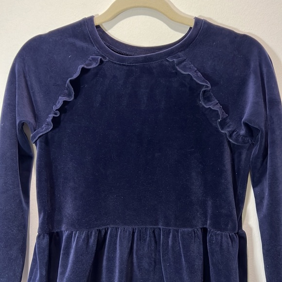 Like New Tea Collection Girl Ruffle Velour Navy Blue Tonic / Dress, size: 12 - Picture 1 of 6